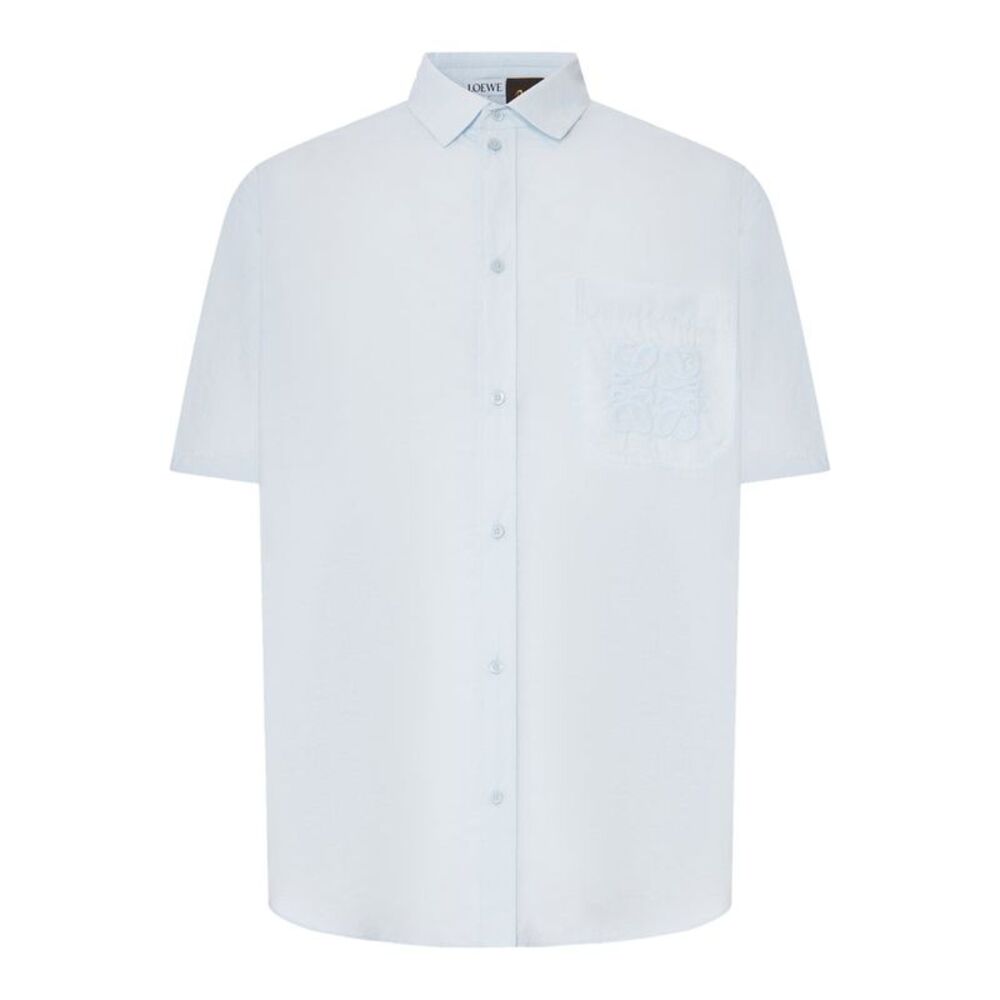 Loewe X Paula`S Ibiza Men Short-Sleeved Textured Poplin Shirt